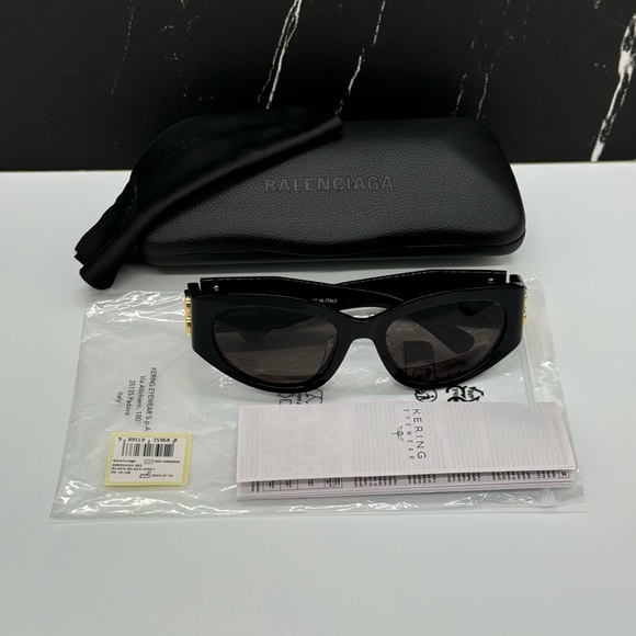 NEW BB0324SK 002 BALENCIAGA BLACK WOMEN BALENCIAGA SUNGLASSES BB0324SK - Picture 12 of 12